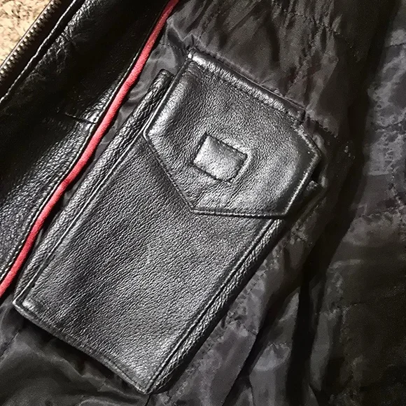 Men's Geniune Black Leather Vintage Jacket - Picture 9 of 14